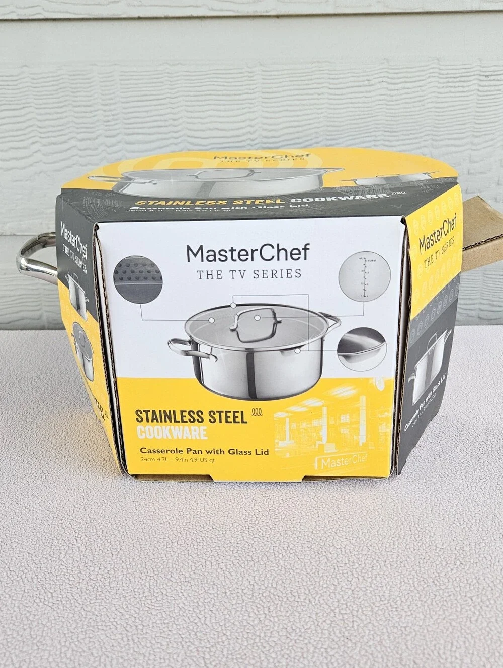 MasterChef The TV Series Stainless Steel 4.9 Qt Casserole Pan Stock Pot Lid